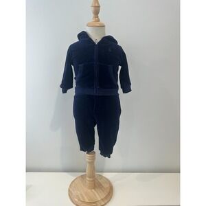 Ralph Lauren Baby Velour Two Piece Track Suit Navy Size 6M
